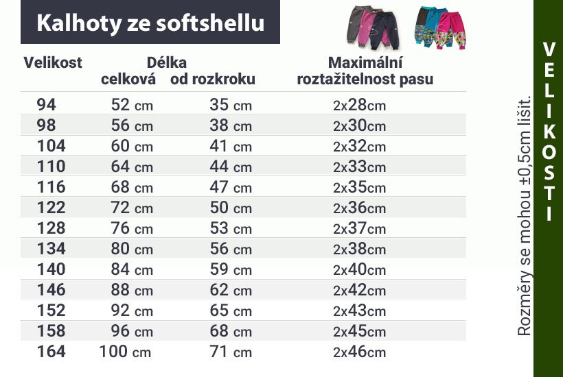 Softshellové kalhoty - dětské s nápletem