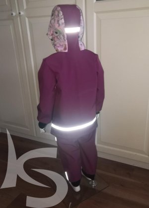 Softshelová bunda tmavá malina s jednorožci a reflexními prvky
