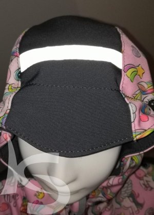 Softshelová bunda šedá s jednorožci a reflexními prvky
