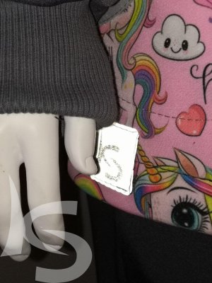 Softshelová bunda šedá s jednorožci a reflexními prvky