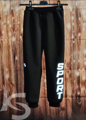 Užší softshellové zateplené kalhoty SPORT černé - reflexní nápis