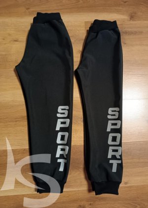 Užší softshellové zateplené kalhoty SPORT černé - reflexní nápis