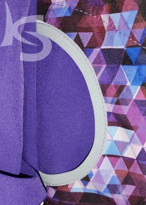 Softshellová zateplená souprava fialová s geometrickými tvary